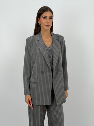 Completo Giacca e Pantalone Gessato Grigio