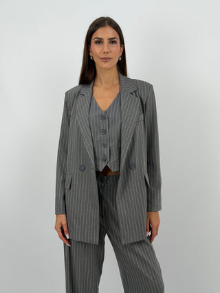Completo Giacca e Pantalone Gessato Grigio