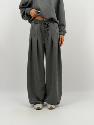 Completo Felpa e Pantalone Scollo V Grigio Lumina