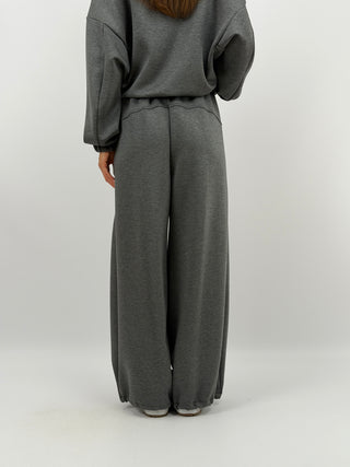 Completo Felpa e Pantalone Scollo V Grigio Lumina