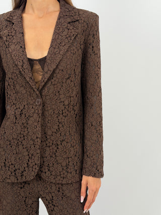 Completo Giacca e Pantalone in Pizzo Marrone