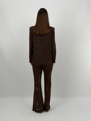 Completo Giacca e Pantalone in Pizzo Marrone