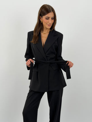 Tailleur Giacca e Pantalone Emily con Cintura Nero