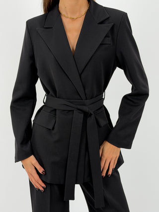 Tailleur Giacca e Pantalone Emily con Cintura Nero
