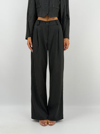Completo Giacca e Pantalone Gessato Nero