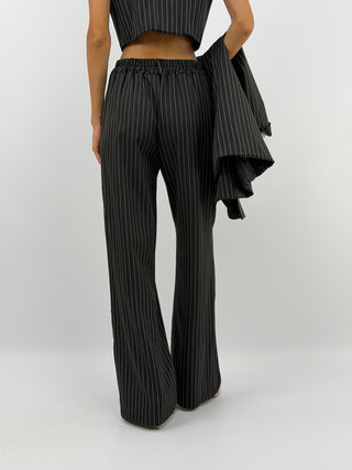 Completo Giacca e Pantalone Gessato Nero