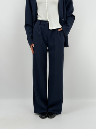 Tailleur con Spalle Strutturate Blu