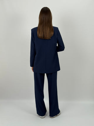 Completo Giacca e Pantalone Gessato Sinner Blu