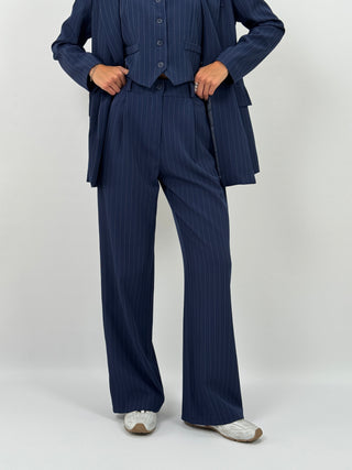 Completo Giacca e Pantalone Gessato Sinner Blu