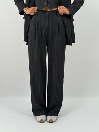 Completo Giacca e Pantalone Gessato Sinner Nero