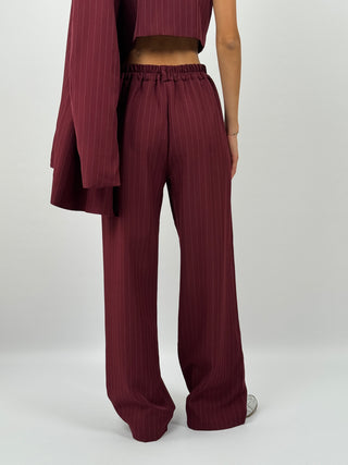 Completo Giacca e Pantalone Gessato Sinner Bordeaux