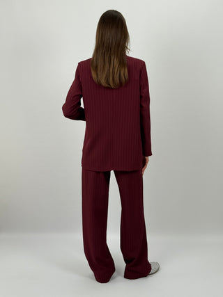 Completo Giacca e Pantalone Gessato Sinner Bordeaux