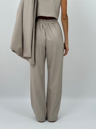 Completo Giacca e Pantalone Gessato Sinner Sabbia