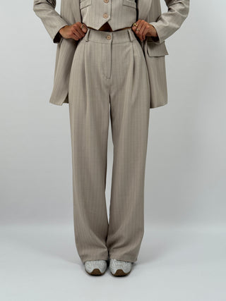 Completo Giacca e Pantalone Gessato Sinner Sabbia