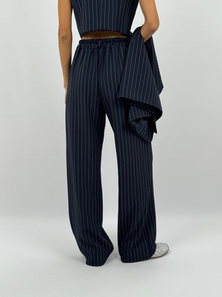 Set Giacca, Gilet e Pantalone Gessato Sinner Intense Blu