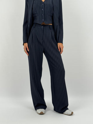 Set Giacca, Gilet e Pantalone Gessato Sinner Intense Blu