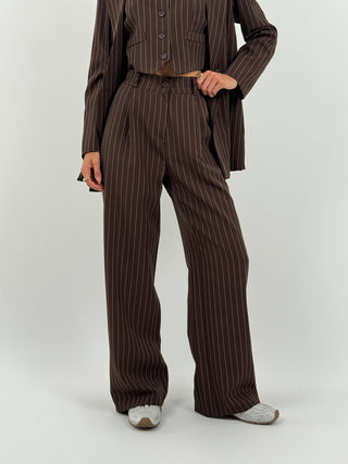 Completo Giacca e Pantalone Gessato Sinner Intense Marrone
