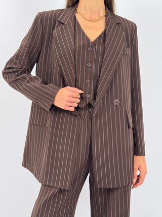 Completo Giacca e Pantalone Gessato Sinner Intense Marrone