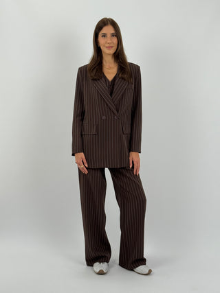 Completo Giacca e Pantalone Gessato Sinner Intense Marrone