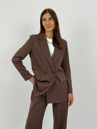Completo Giacca e Pantalone Gessato Sinner Intense Marrone
