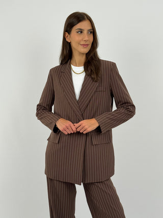 Completo Giacca e Pantalone Gessato Sinner Intense Marrone