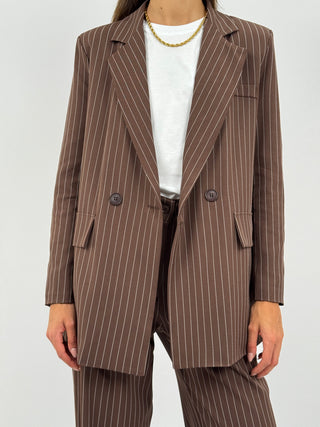 Completo Giacca e Pantalone Gessato Sinner Intense Marrone
