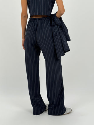 Tailleur Gessato con Cintura Brave Intense Blu