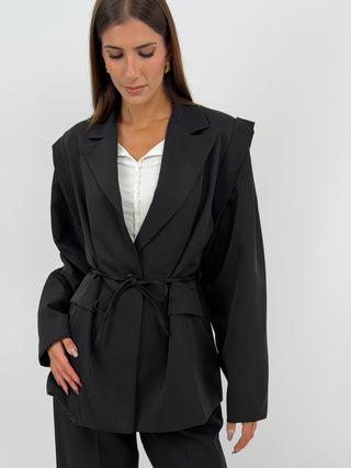 Tailleur con Spalle Strutturate Nero