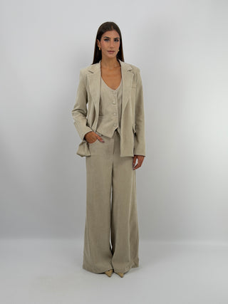 Tailleur Tre Pezzi in Velluto Beige