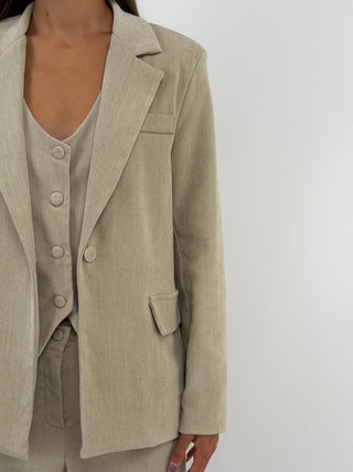 Tailleur Tre Pezzi in Velluto Beige