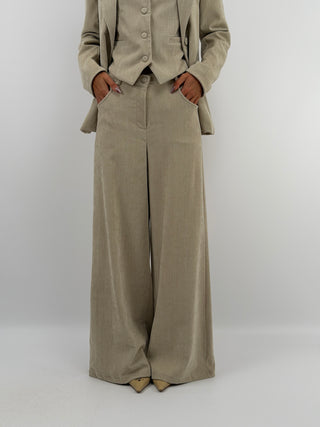 Tailleur Tre Pezzi in Velluto Beige