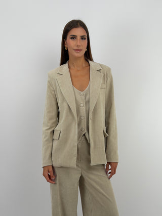 Tailleur Tre Pezzi in Velluto Beige