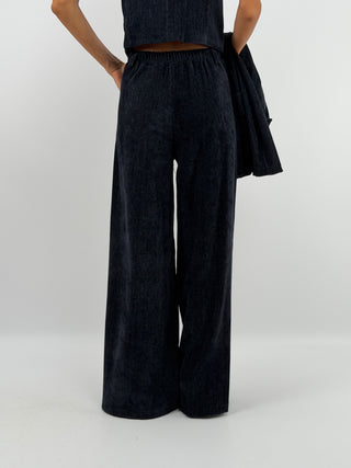 Tailleur Tre Pezzi in Velluto Blu