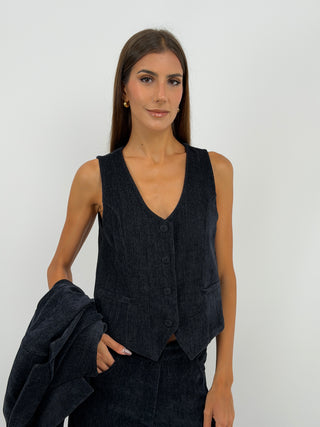 Tailleur Tre Pezzi in Velluto Blu