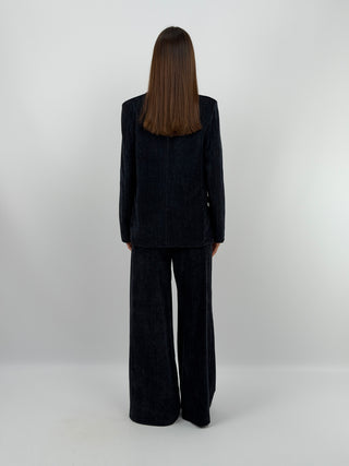 Tailleur Tre Pezzi in Velluto Blu