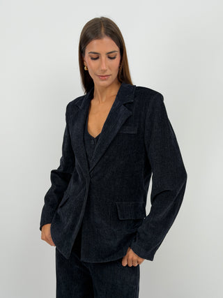 Tailleur Tre Pezzi in Velluto Blu