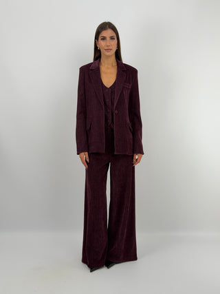 Tailleur Tre Pezzi in Velluto Burgundy