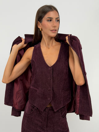 Tailleur Tre Pezzi in Velluto Burgundy