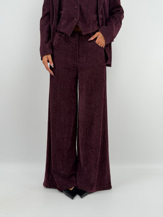 Tailleur Tre Pezzi in Velluto Burgundy