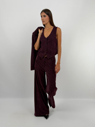 Tailleur Tre Pezzi in Velluto Burgundy
