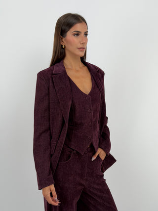 Tailleur Tre Pezzi in Velluto Burgundy