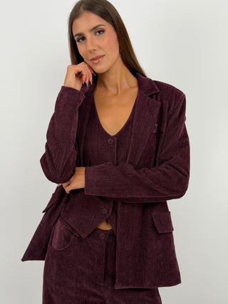 Tailleur Tre Pezzi in Velluto Burgundy