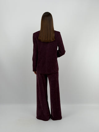 Tailleur Tre Pezzi in Velluto Burgundy