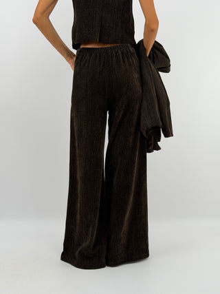 Tailleur Tre Pezzi in Velluto Marrone