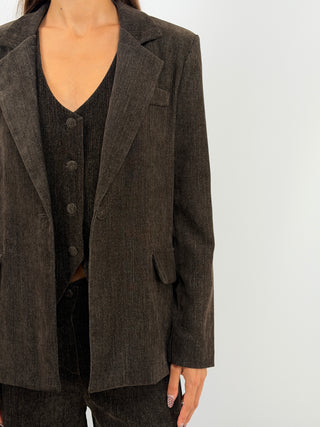 Tailleur Tre Pezzi in Velluto Marrone