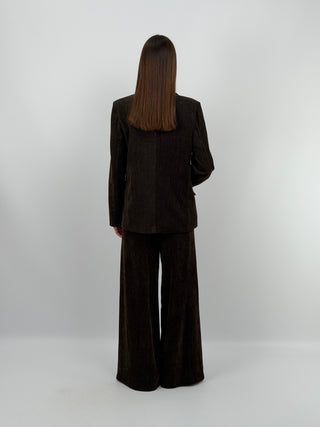 Tailleur Tre Pezzi in Velluto Marrone
