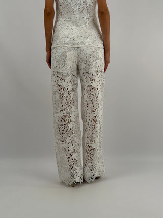 Set Gilet e Pantalone con Pizzo Bianco Lumina
