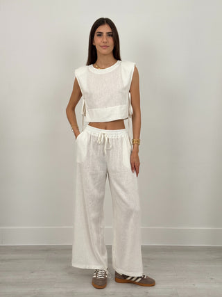 Coordinato in Lino Priscilla Bianco