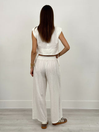 Coordinato in Lino Priscilla Bianco