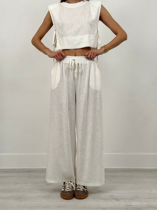 Coordinato in Lino Priscilla Bianco